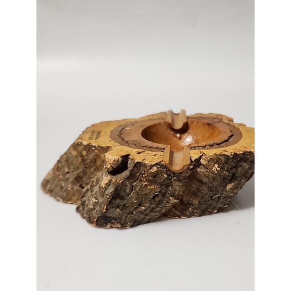 VTG Souvenir Ash Tray Tercera Acoures Mexico Burl Wood - Picture 6 of 7